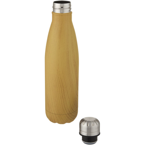 Cove 500 ml vacuum insulated stainless steel bottle with wood print