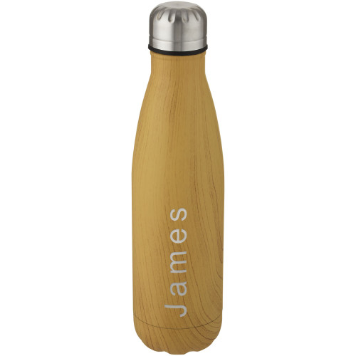 Cove 500 ml vacuum insulated stainless steel bottle with wood print