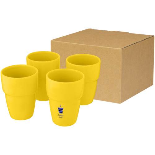 Staki 4-piece 280 ml stackable mug gift set