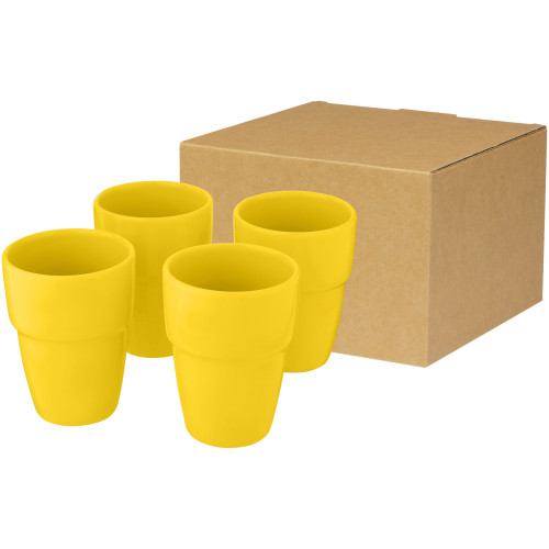 Staki 4-piece 280 ml stackable mug gift set