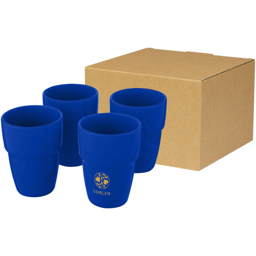 Staki 4-piece 280 ml stackable mug gift set