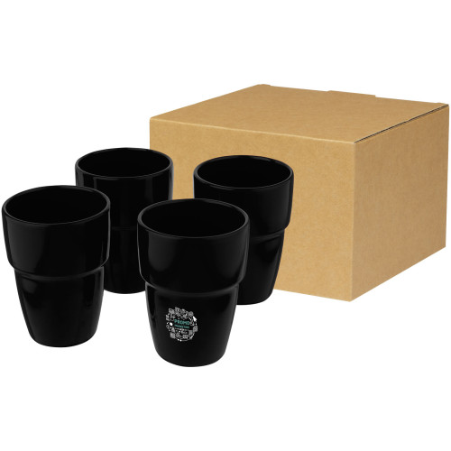 Staki 4-piece 280 ml stackable mug gift set