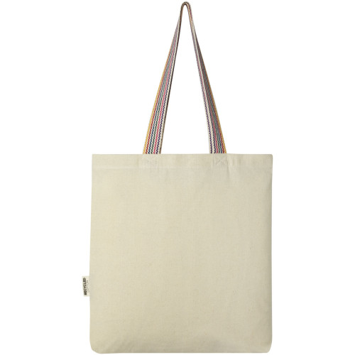 Rainbow 180 g/m² recycled cotton tote bag 5L