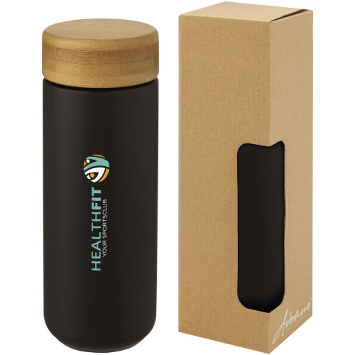 Lumi 300 ml ceramic tumbler with bamboo lid