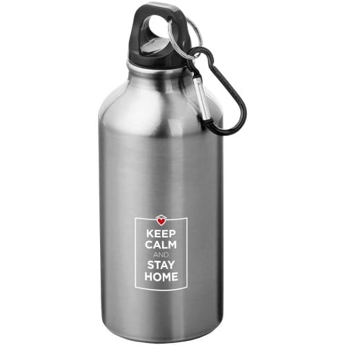 Oregon 400 ml aluminium water bottle with carabiner