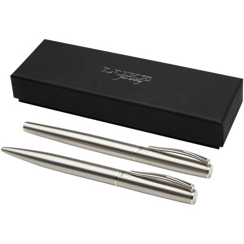 Didimis recycled stainless steel ballpoint and rollerball pen set