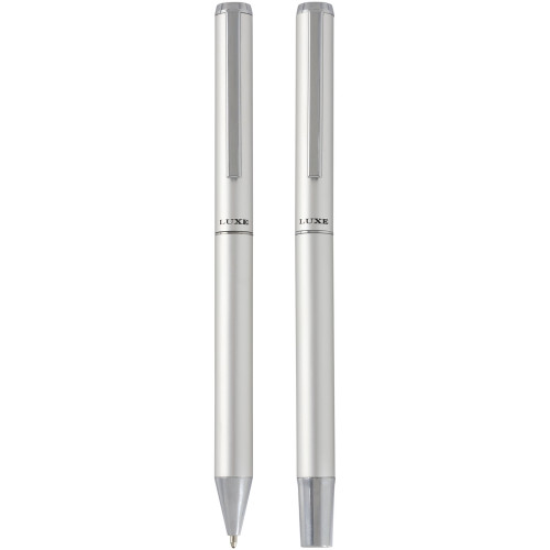 Lucetto recycled aluminium ballpoint and rollerball pen gift set