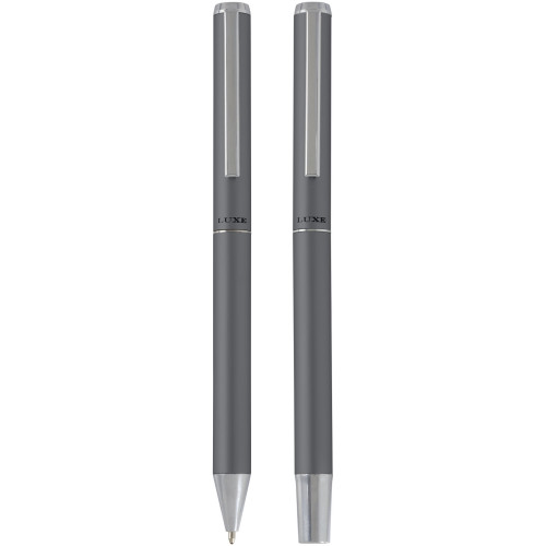 Lucetto recycled aluminium ballpoint and rollerball pen gift set