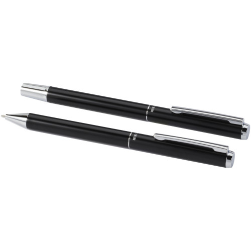 Lucetto recycled aluminium ballpoint and rollerball pen gift set