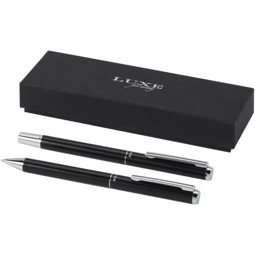 Lucetto recycled aluminium ballpoint and rollerball pen gift set