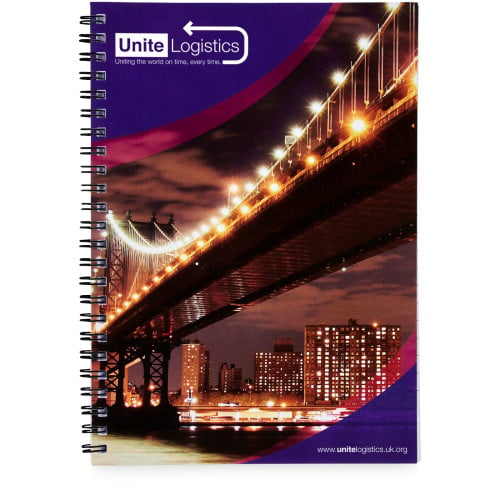 Desk-Mate® A4 spiral notebook with printed back cover