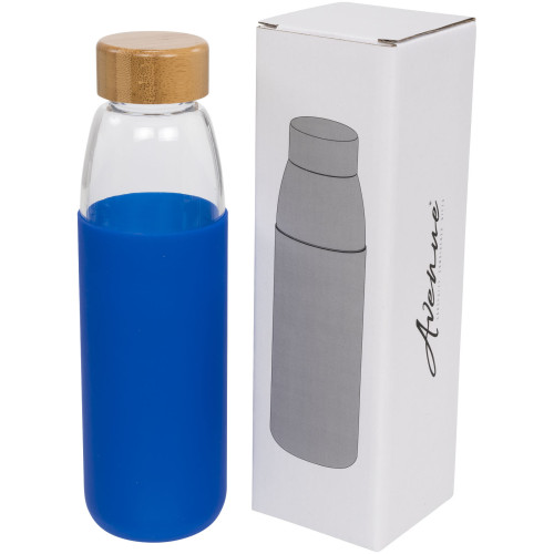 Kai 540 ml glass water bottle with wood lid