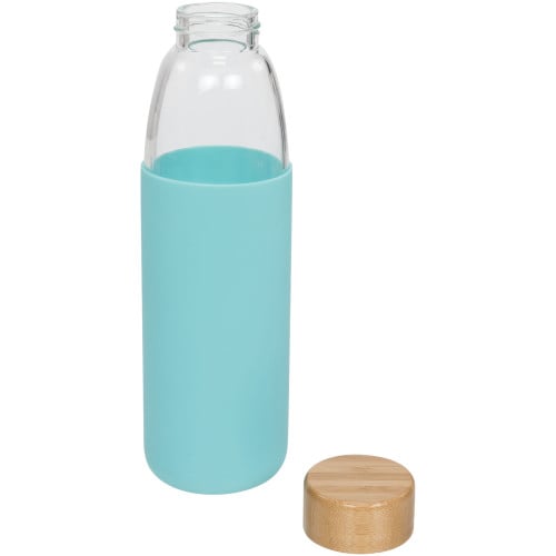 Kai 540 ml glass water bottle with wood lid