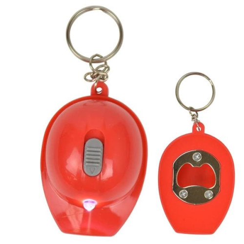 LED Hard Hat Bottle Opener with Keychain